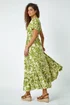 Roman Lime Floral Print Button Detail Maxi Dress - 12 Image 3