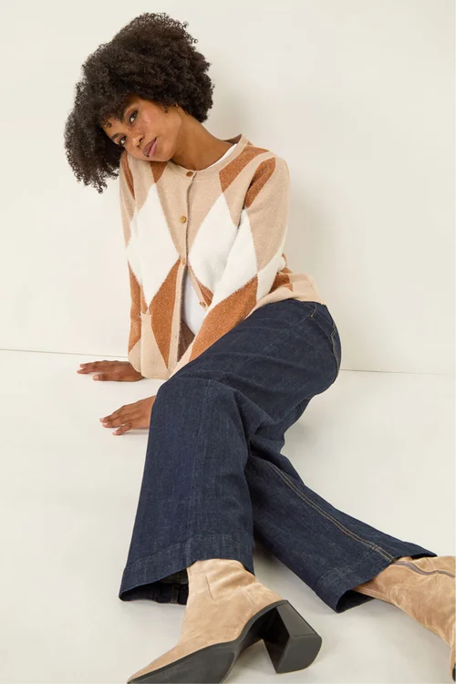 Roman Indigo Cotton Blend Wide Leg Stretch Jeans - 14 Image 1