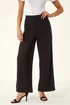 Roman Black Petite Wide Leg Stretch Trouser - 18 Image 4