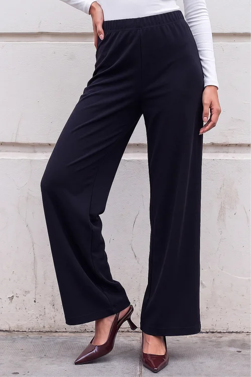 Roman Black Petite Wide Leg Stretch Trouser - 18 Image 1