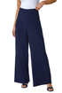 Roman Navy Petite Wide Leg Stretch Trouser - 16 Image 1