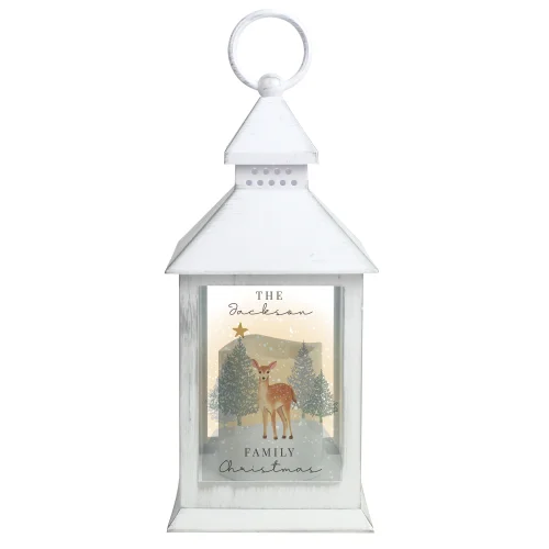 Personalised Memento Company White Christmas Deer White LED Lantern - One Size Image 4