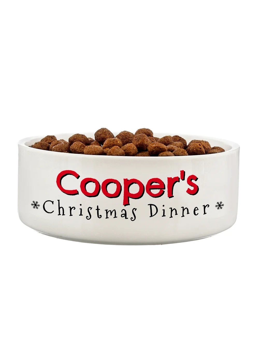 Personalised Memento Company White Christmas Dinner 14cm Medium Pet Bowl - One Size Image 1