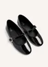 Linzi Odette Black Faux Patent Mary Jane Pumps - Size 6 Image 5