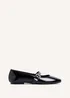 Linzi Odette Black Faux Patent Mary Jane Pumps - Size 6 Image 2