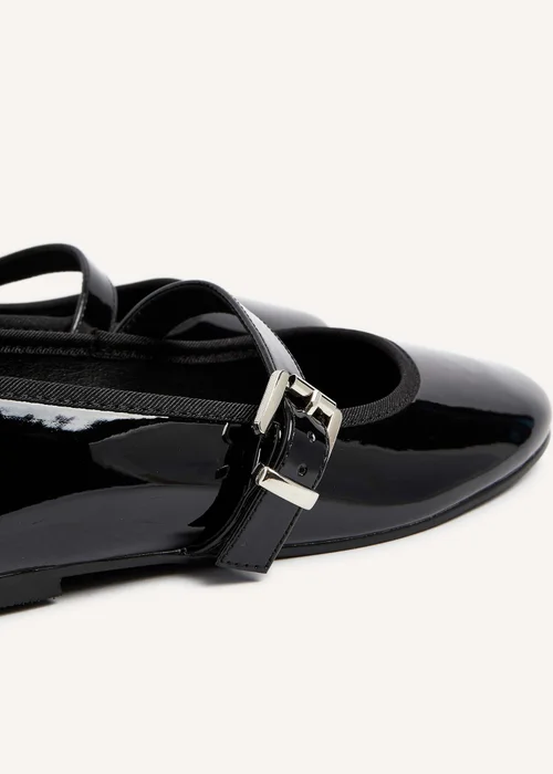 Linzi Odette Black Faux Patent Mary Jane Pumps - Size 6 Image 4