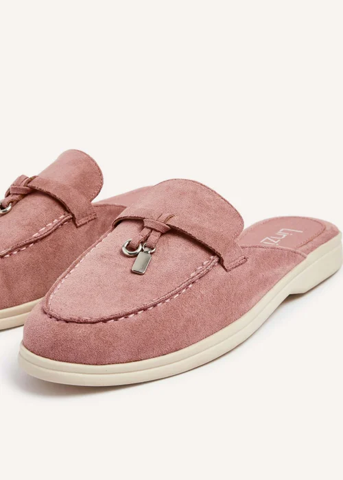 Linzi Alix Pink Faux Suede Slip On Summer Mule - Size 6 Image 4