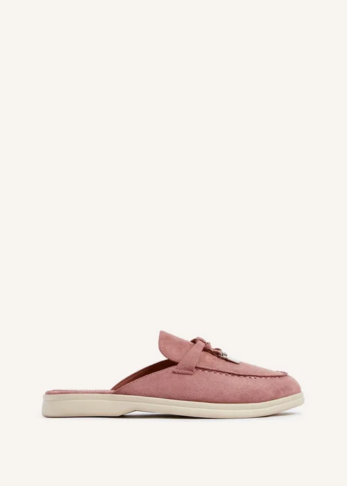 Linzi Alix Pink Faux Suede Slip On Summer Mule - Size 6 Image 2