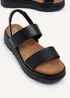 Linzi Gia Black Faux Leather Chunky Padded Flatform Sandal - Size 8 Image 5