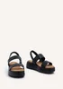 Linzi Gia Black Faux Leather Chunky Padded Flatform Sandal - Size 8 Image 3