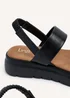 Linzi Gia Black Faux Leather Chunky Padded Flatform Sandal - Size 8 Image 4