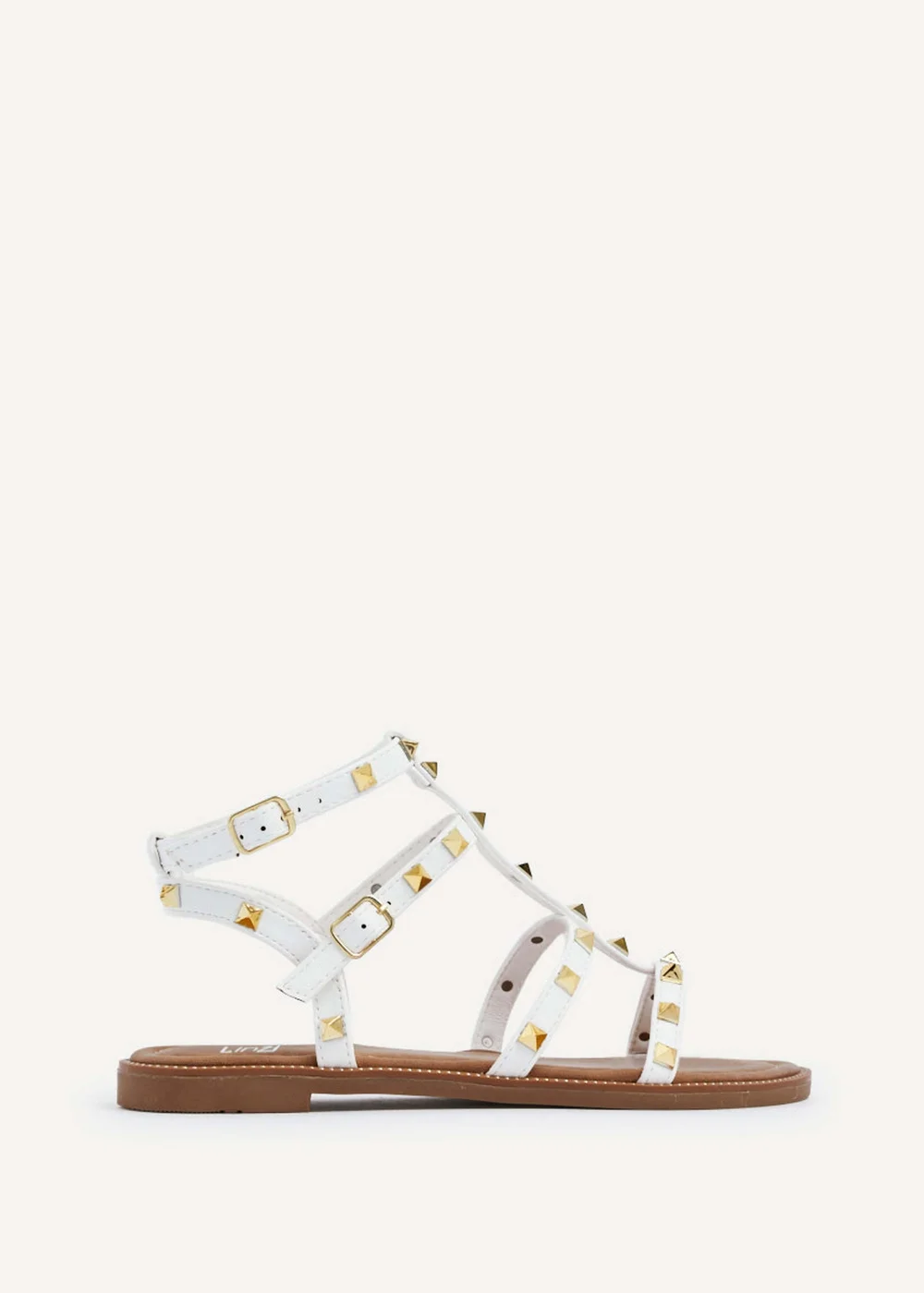 Linzi Billie White Studded Gladiator Sandal - Size 4 Image 2