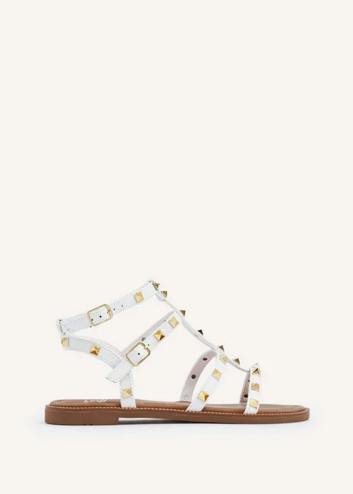 Linzi Billie White Studded Gladiator Sandal - Size 4 Image 2