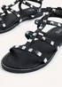 Linzi Billie Black Studded Gladiator Sandal - Size 5 Image 5