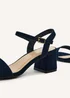 Linzi Darcie Navy Faux Suede Low Chunky Block Heeled Sandal - Size 8 Image 5