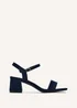 Linzi Darcie Navy Faux Suede Low Chunky Block Heeled Sandal - Size 8 Image 2