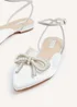 Linzi Lalita Ivory Satin Bow Embellished Flat Mules - Size 5 Image 3