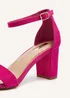 Linzi Frankie Pink Faux Suede Barely Closed Back Block Heeled Sandal - Size 4 Image 4