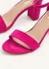 Linzi Frankie Pink Faux Suede Barely Closed Back Block Heeled Sandal - Size 4 Image 5