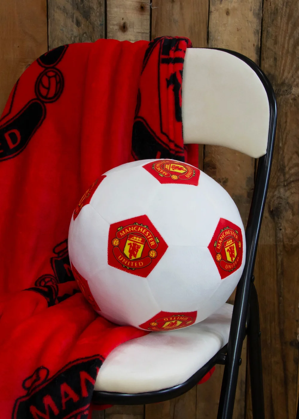Manchester United Soccer 3D Round Ball Decorative Cushion - One Size Image 1