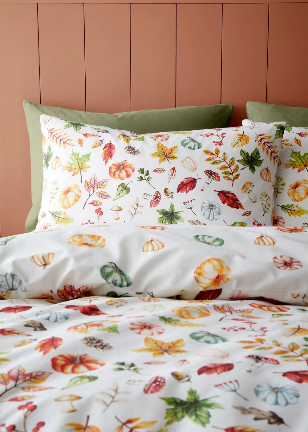 Catherine Lansfield Autumn Pumpkins Reversible Single Duvet Cover Set Orange - Single Image 3