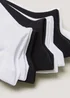 5 Pack Black & White Microfibre Trainer Socks - One Size Image 2