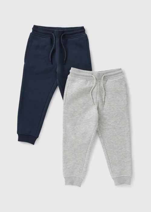 2 Pack Boys Navy & Grey Jogging Bottoms (1-7yrs) - 1 to 1 half years Image 1