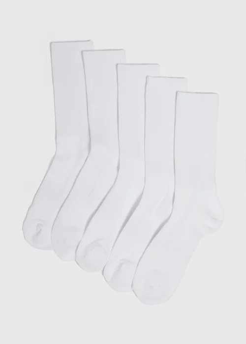 5 Pack White Sports Socks - Sizes 6 - 8.5 Image 1
