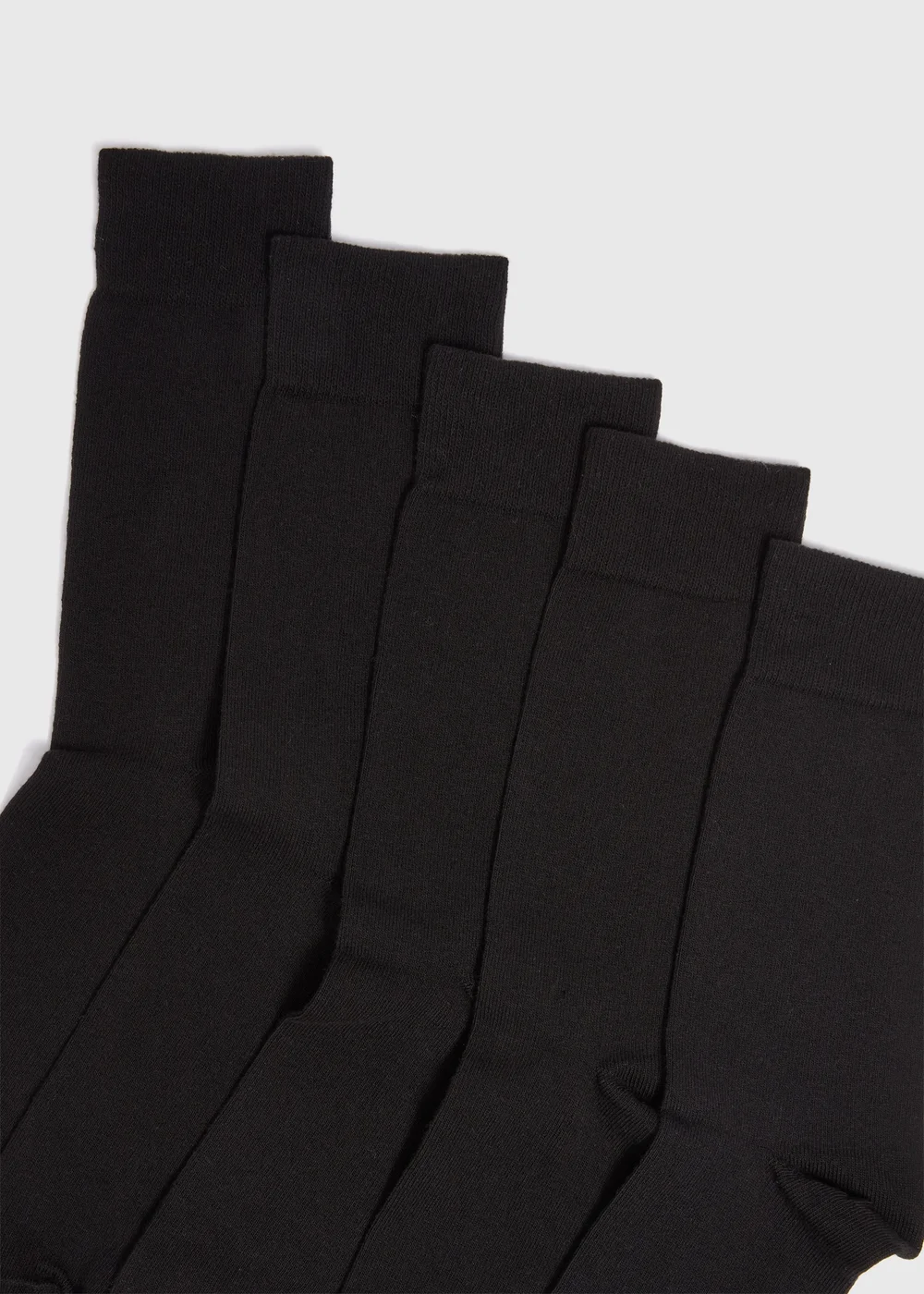 5 Pack Black Plain Socks - Sizes 6 - 8.5 Image 2