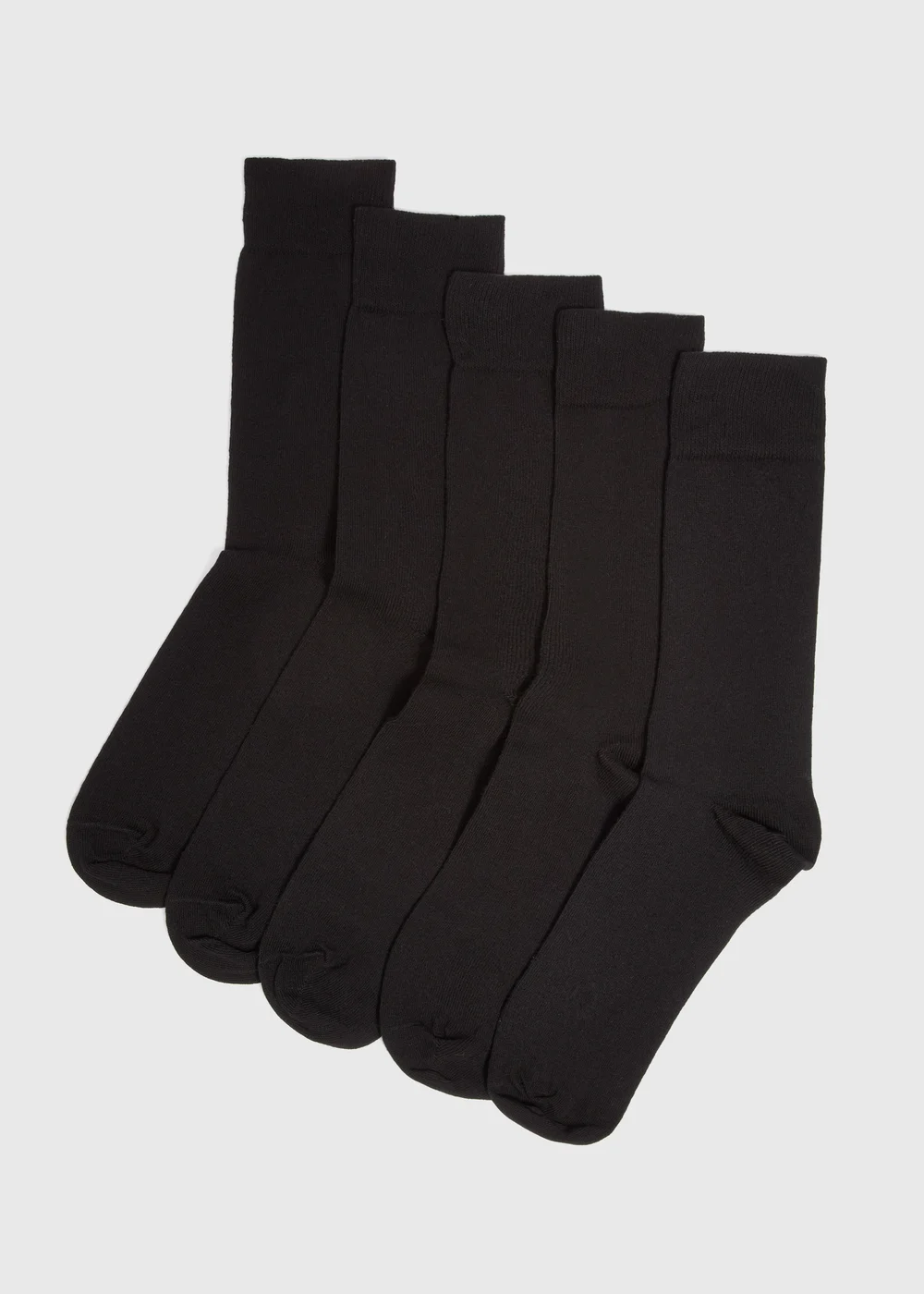 5 Pack Black Plain Socks - Sizes 6 - 8.5 Image 1