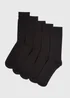 5 Pack Black Plain Socks - Sizes 6 - 8.5 Image 1