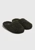 Charcoal Fluffy Gown Mule Slippers - Size 7 - 8 Image 1