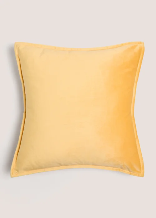 Ochre Velvet Cushion Image 1