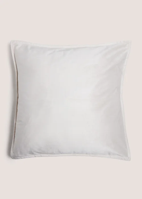Large Cream Velvet Cushion Image 1