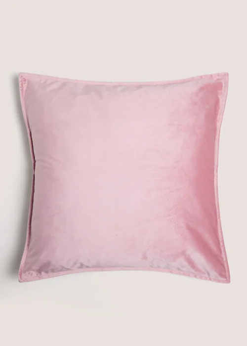 Large Pink Velvet Cushion Image 1