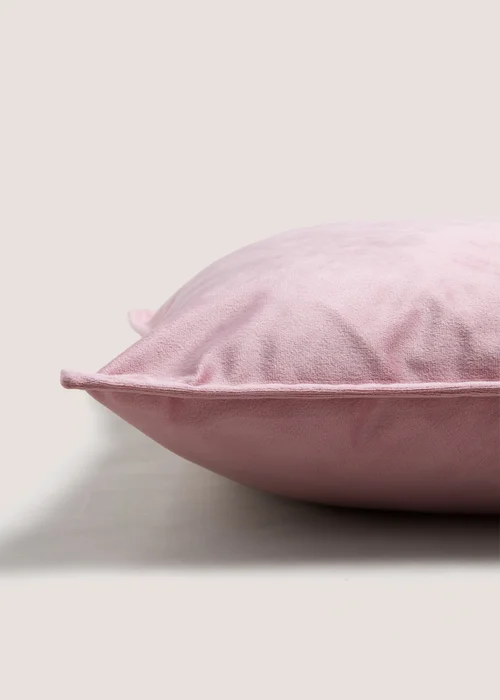 Large Pink Velvet Cushion Image 2