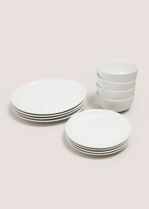 12 Piece White Dinner Set Image 1