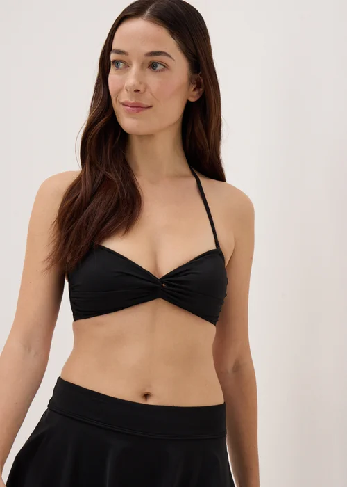 Black Twist Bikini Top - Size 6 Image 1