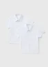 2 Pack Boys White Slim Fit School Shirts (4-16yrs) - Age 4 Years Image 1