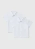 Boys 2 Pack White Plus Fit Short Sleeve School Shirts (6-16yrs) - Age 10 Years Image 1