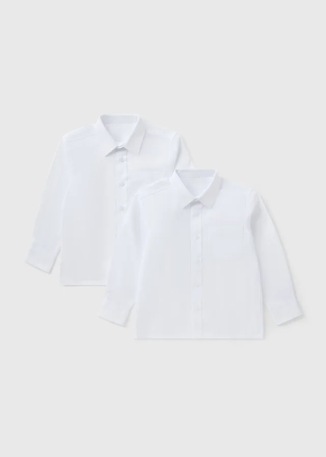 Boys 2 Pack White School Shirts (4-16yrs)