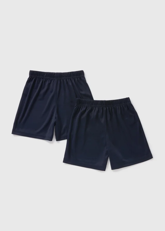 Boys 2 Pack Navy Football Shorts (4-13yrs)