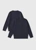 2 Pack Kids Navy V Neck School Jumper (4-13yrs) - Age 3 Years Image 1
