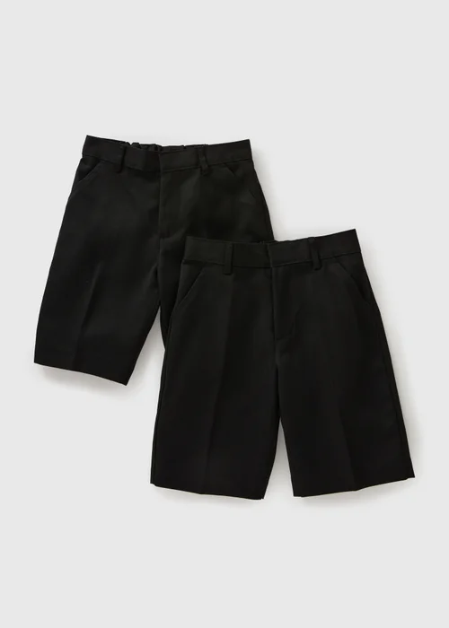 Boys 2 Pack Black Regular Fit Shorts (3-13yrs) - Age 4 Years Image 1