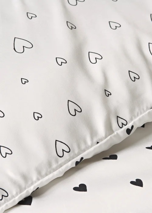 Black & White Heart Duvet Set - Single Image 3