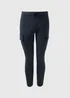 Navy Knitted Cargo Trousers - 30 Waist Regular Image 4