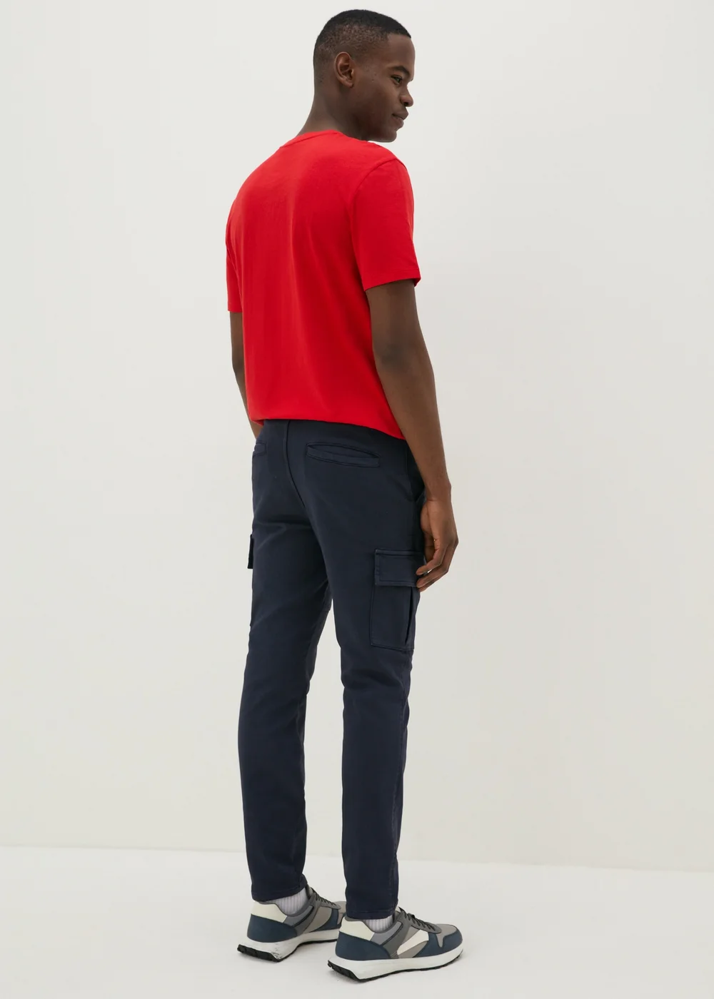 Navy Knitted Cargo Trousers - 30 Waist Regular Image 2