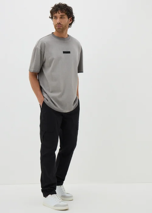 Black Basic Cargo Trousers - 30 Waist Regular Image 1