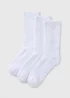 3 Pack White Crew Sports Socks - One Size Image 1