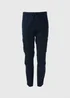 Navy Cuffed Cargo Trousers - Small Image 2